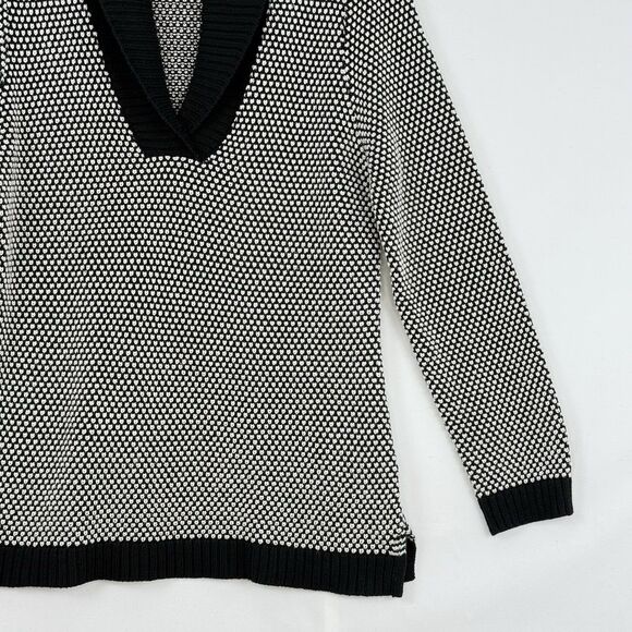 Charter Club Shawl Collar Sweater Deep Black Combo Size M - Picture 5 of 13